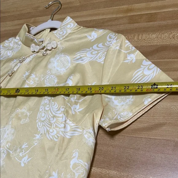 Peacock (M/L) Yellow Chinese Style Dress. Bring luck into New Year 2026 - Picture 8 of 14